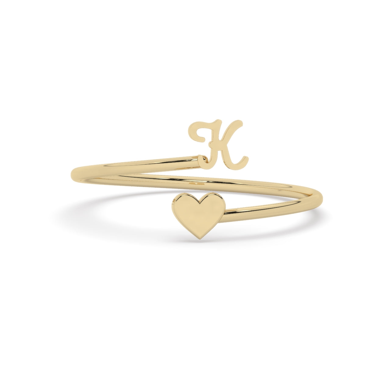 Personalized Design Ring | Custom Name Letter With One Side Heart Logo | Gift For Valentine | Minimalist Ring