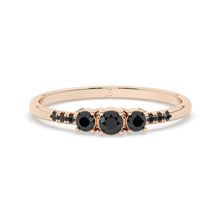 Load image into Gallery viewer, Natural Diamond Prong Set | Round Shape Black Diamond | Engagement Ring | Minimalist Ring
