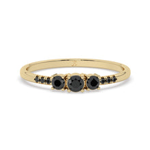 Load image into Gallery viewer, Natural Diamond Prong Set | Round Shape Black Diamond | Engagement Ring | Minimalist Ring
